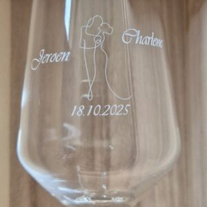 glas met gravure