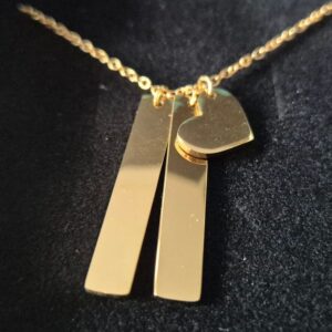 Ketting Hartje + 2 platte staafjes